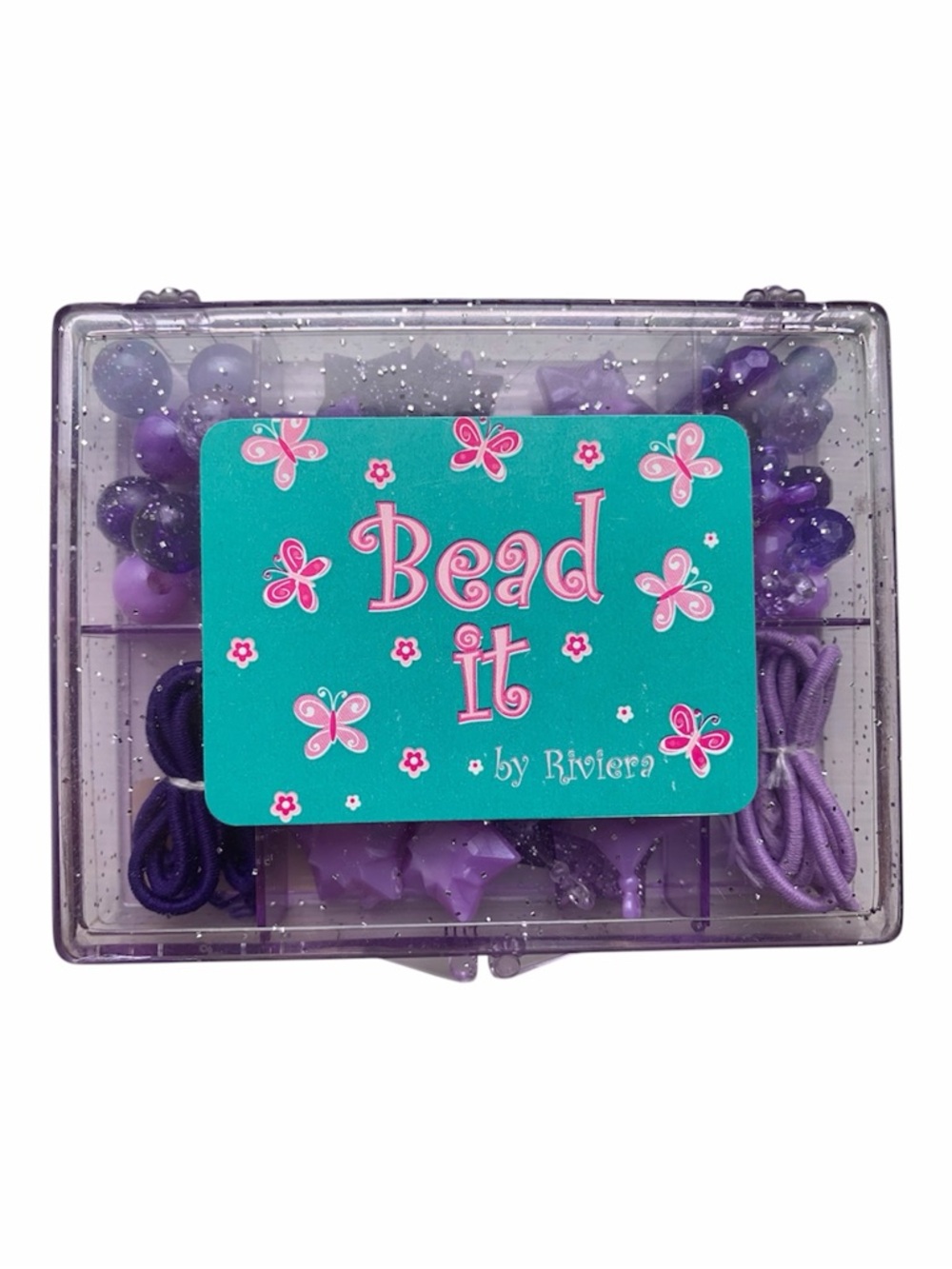 NWT BEAD IT Craft Box Set Girls Purple Pony Tail Jewelry Elastic Bands
